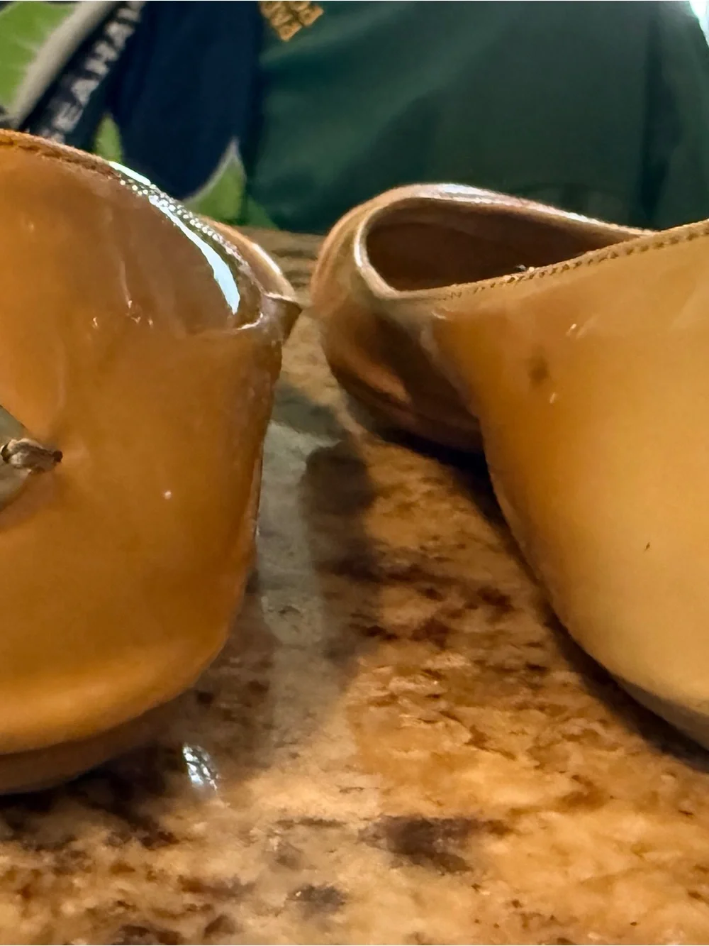 Jimmy Choo Nude/Yellow Leather Ballet Flats with Beige Croc-Toe size 5